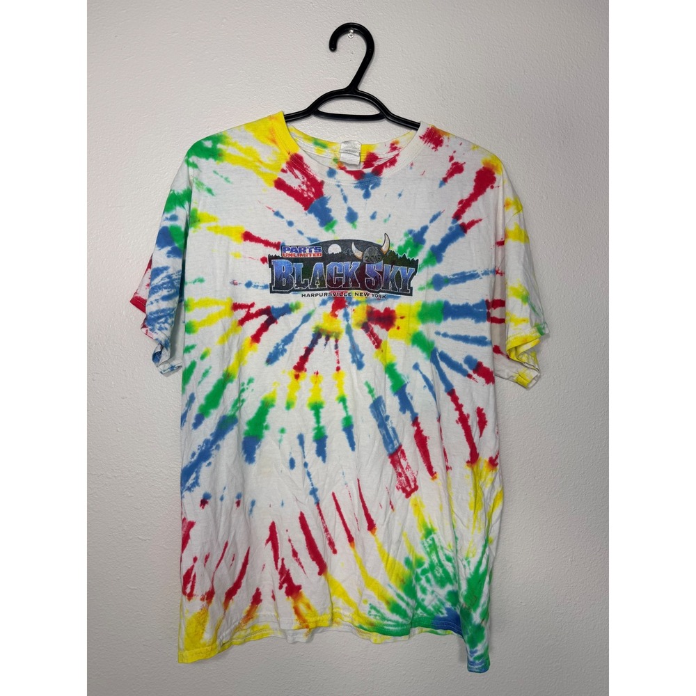 Gildan 2018 GNCC Racing Black Sky Tie Dye T-Shirt Mens Large Motocross Graphic